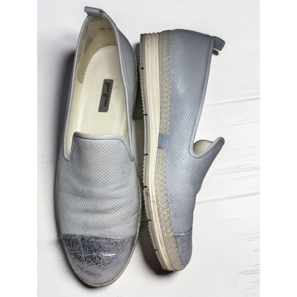 Paul Green Joaquin Shoes Women's US 8 UK 5.5 Espadrille Loafer Blue Cap Toe